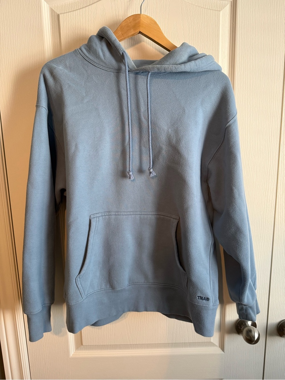 TNA Light Blue Cozy Fleece Boyfriend Fit Hoodie